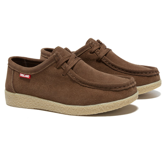 TRULAND Wallabee Damen-Mokassin aus Wildleder - Kaffee-Braun
