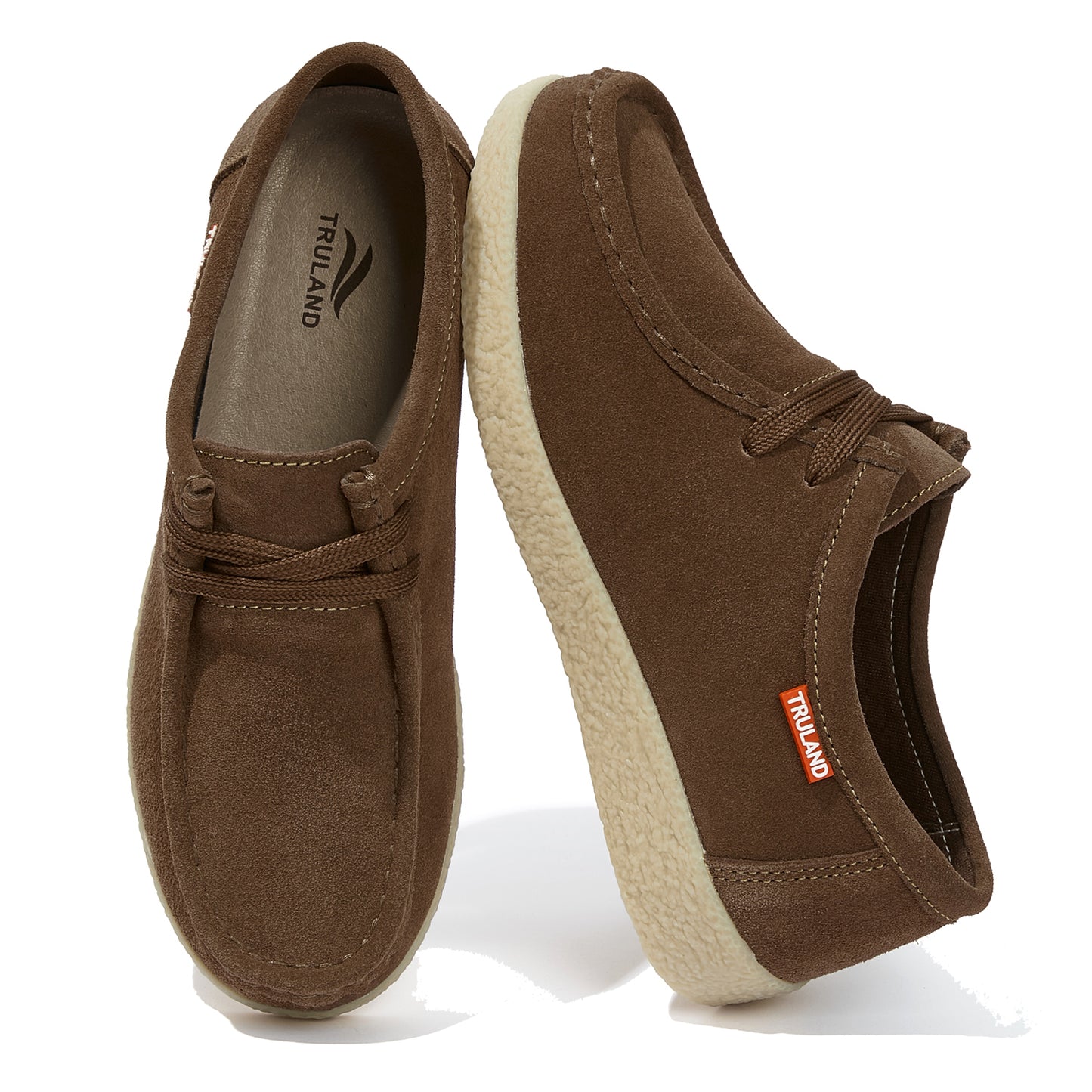 TRULAND Wallabee Damen-Mokassin aus Wildleder - Kaffee-Braun