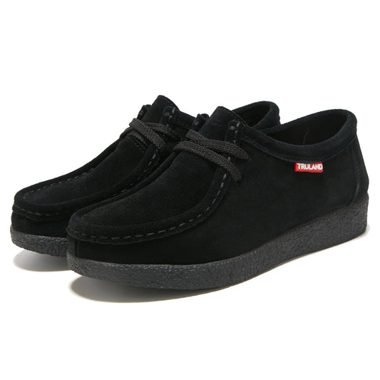 TRULAND Wallabee Damen-Mokassin aus Wildleder - Schwarz