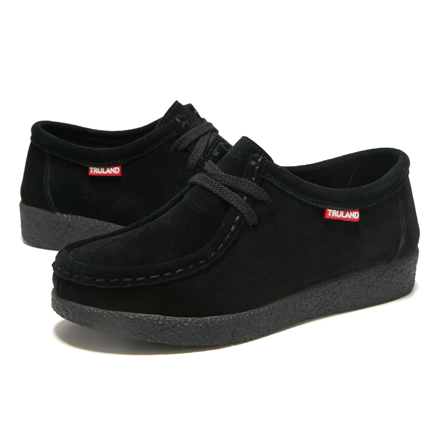 TRULAND Suede Wallabee Casual Moccasin Shoes - Black