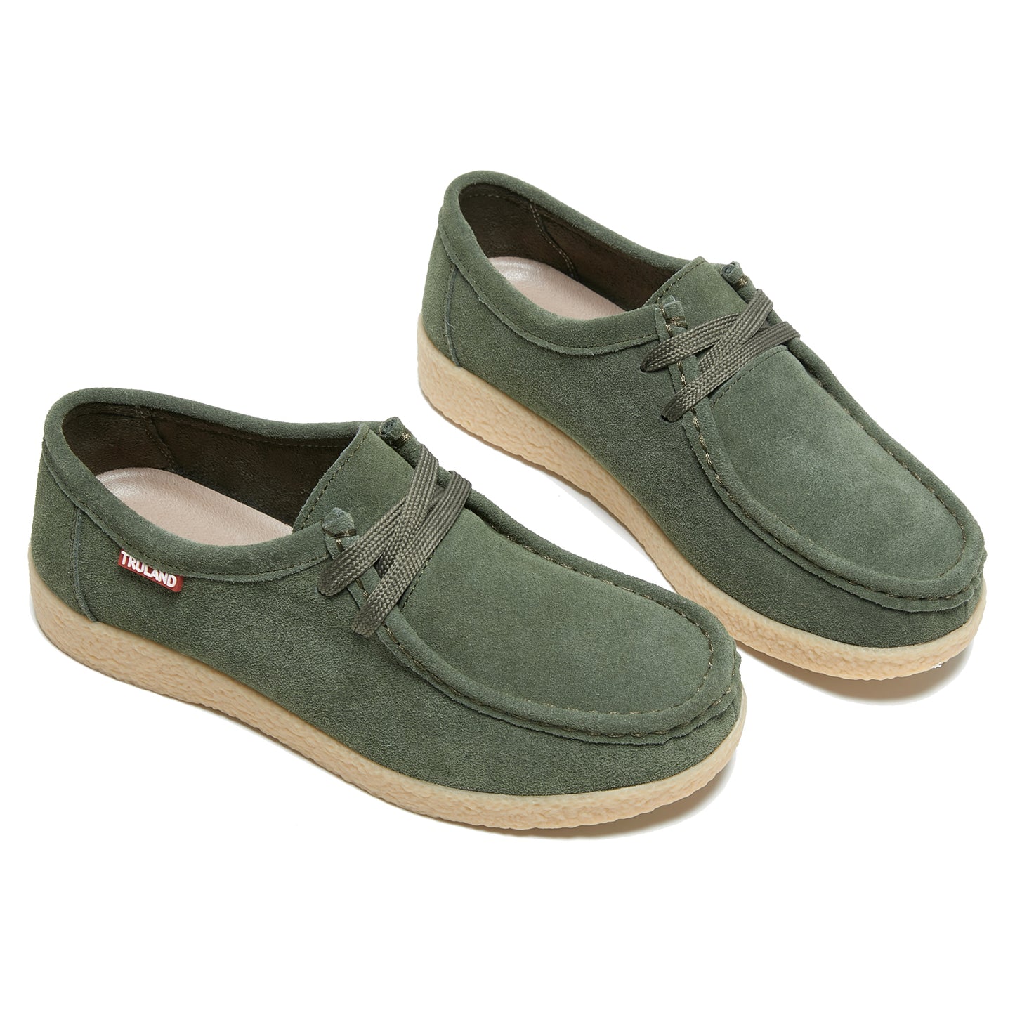 TRULAND Suede Wallabee Casual Moccasin Shoes - Olive Green