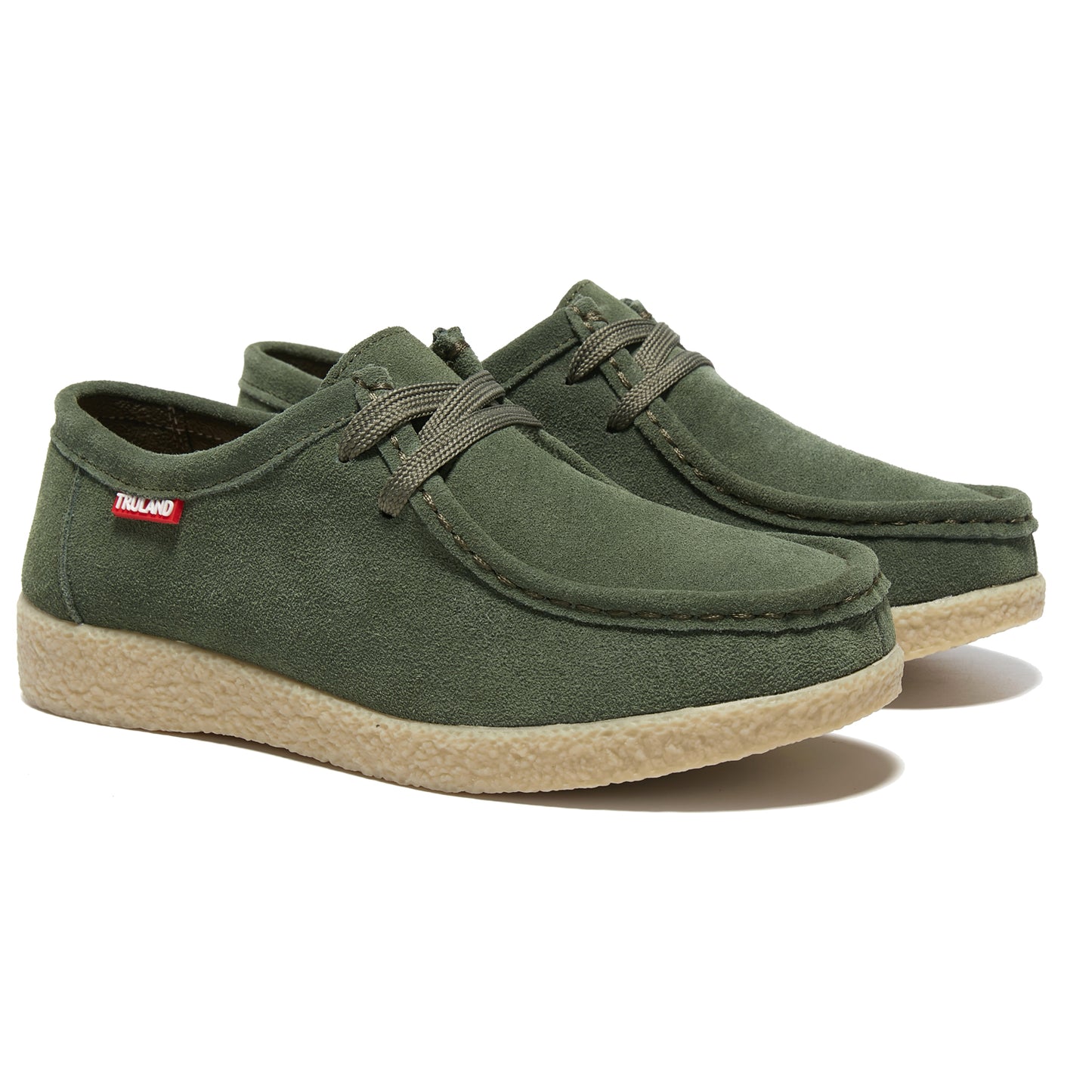 TRULAND Wallabee Damen-Mokassin aus Wildleder - Olivgrün