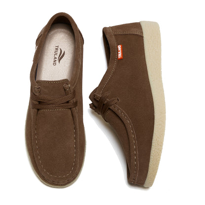 TRULAND Wallabee Damen-Mokassin aus Wildleder - Kaffee-Braun
