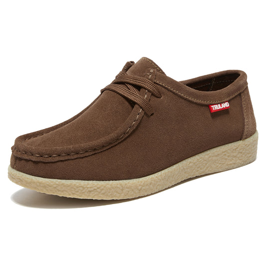 TRULAND Wallabee Damen-Mokassin aus Wildleder - Kaffee-Braun