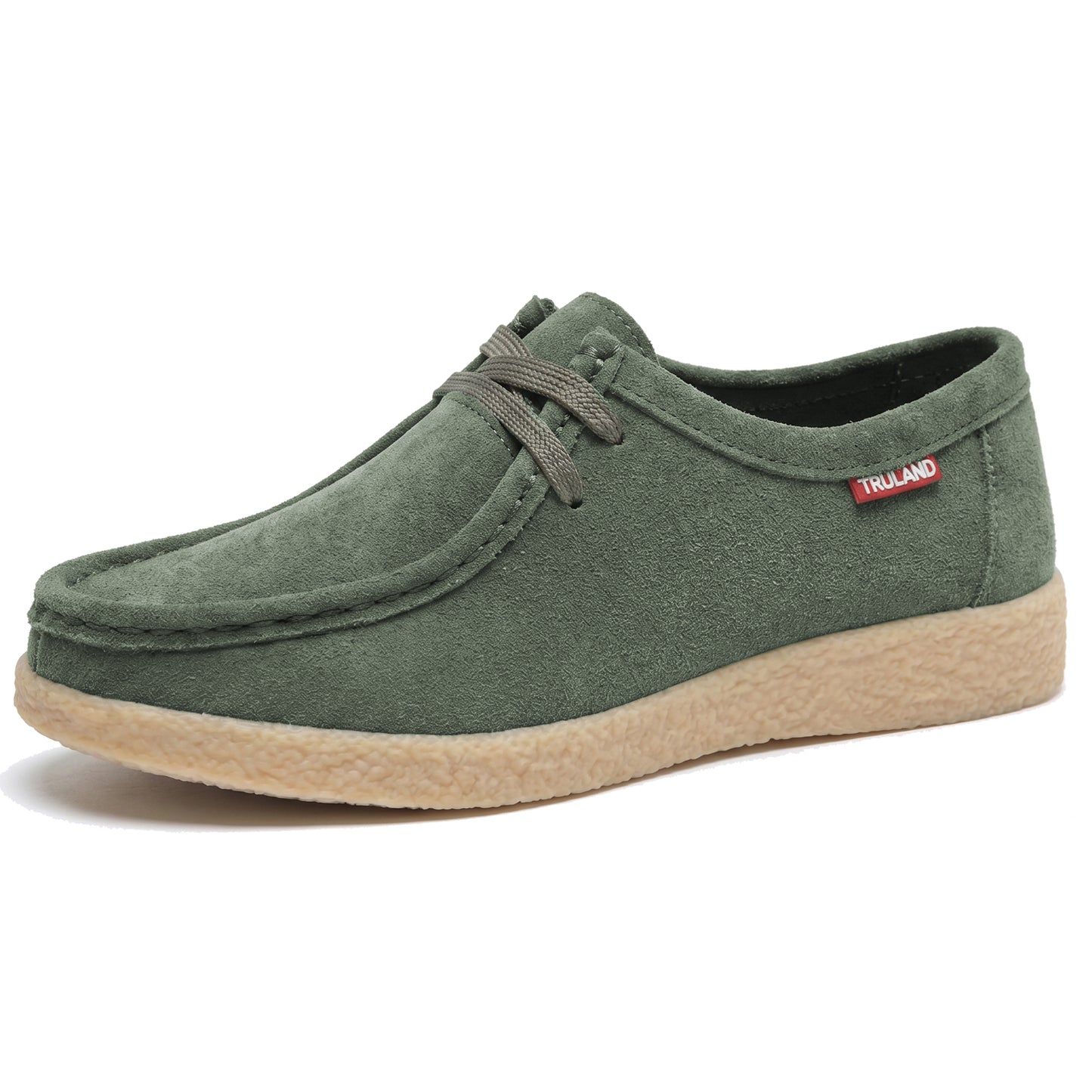 TRULAND Suede Wallabee Casual Moccasin Shoes - Olive Green