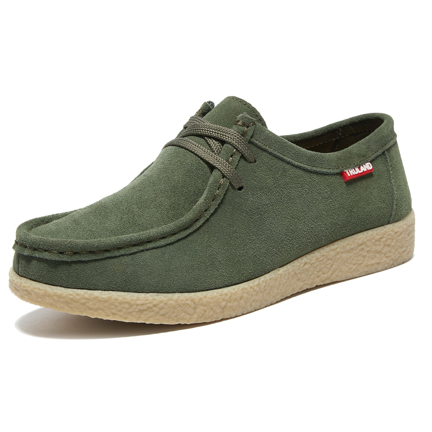 TRULAND Wallabee Damen-Mokassin aus Wildleder - Olivgrün