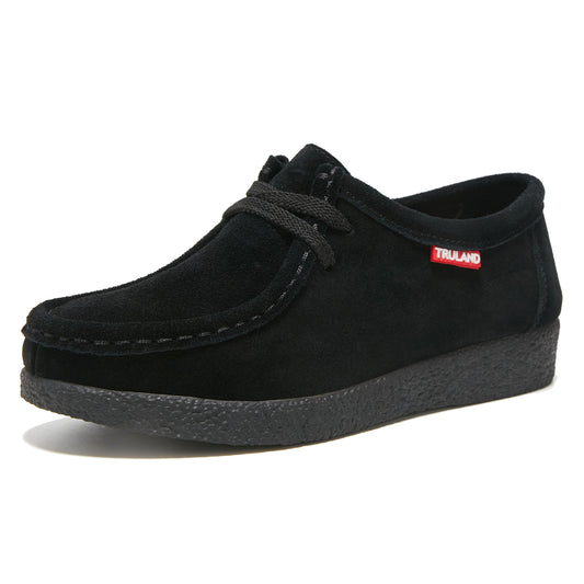TRULAND Wallabee Damen-Mokassin aus Wildleder - Schwarz