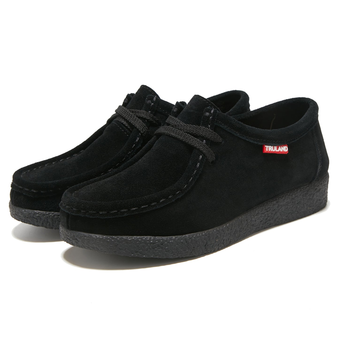 TRULAND Suede Wallabee Casual Moccasin Shoes - Black