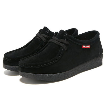 TRULAND Suede Wallabee Casual Moccasin Shoes - Black