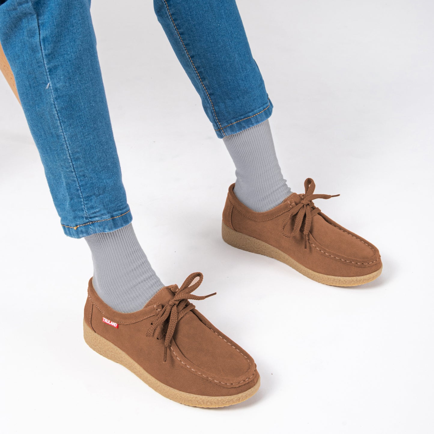 TRULAND Wallabee Damen-Mokassin aus Wildleder - Braun