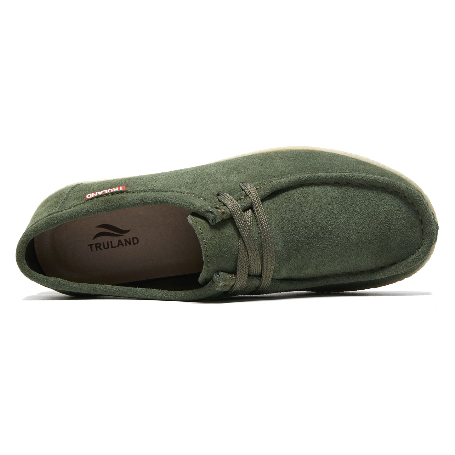 TRULAND Wallabee Damen-Mokassin aus Wildleder - Olivgrün