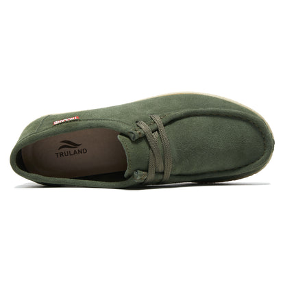 TRULAND Wallabee Damen-Mokassin aus Wildleder - Olivgrün