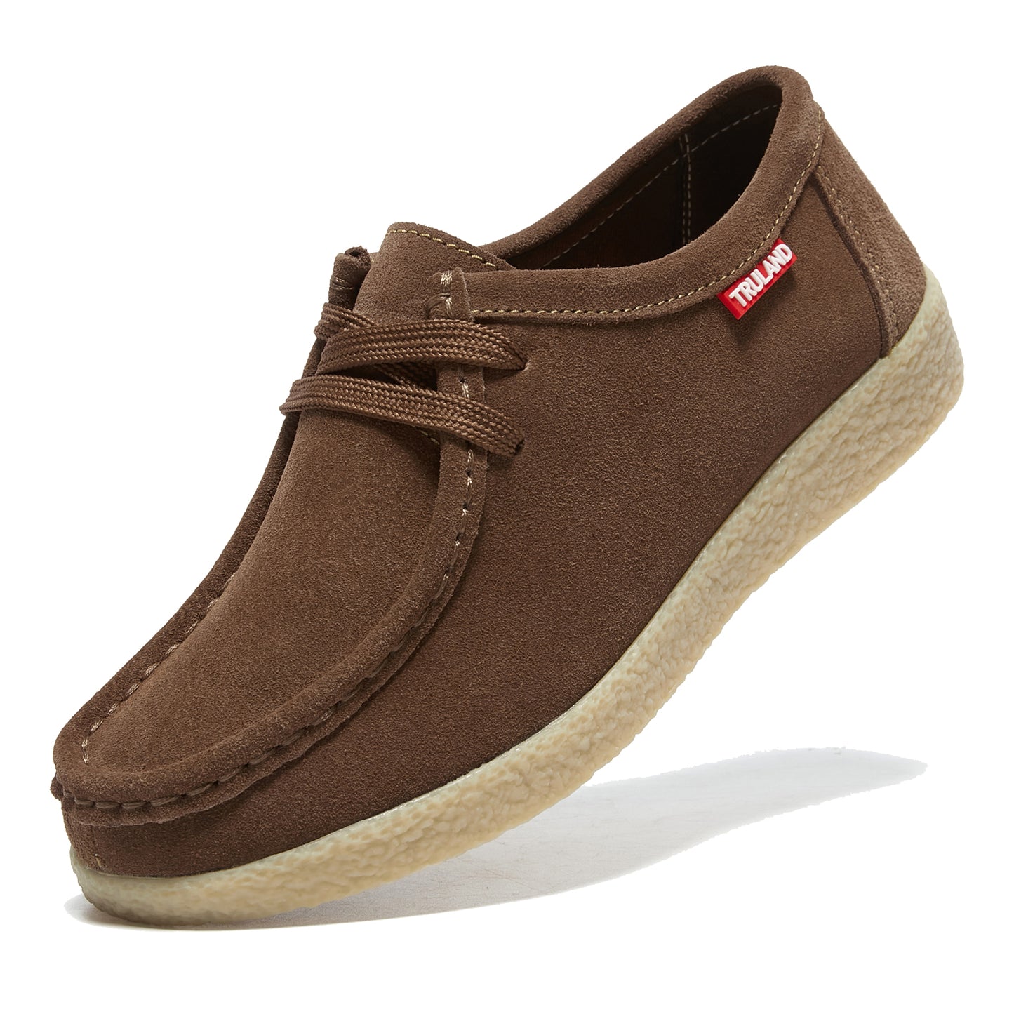 TRULAND Wallabee Damen-Mokassin aus Wildleder - Kaffee-Braun